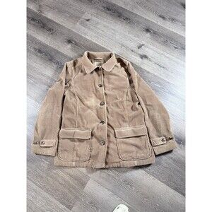 Vintage LL Bean Barn Coat Chore Jacket Women's Size Petite Medium Lined Corduroy